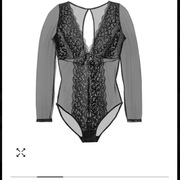 INC International Concepts Sheer Black Lace Top - Picture 14 of 14